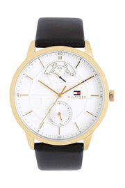  Shop Authentic Tommy Hilfiger Hunter White Dial Black Leather Strap Watch for Men - 1791606 - Luxxuri