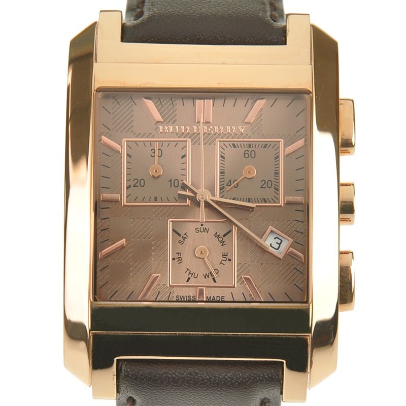  Shop Authentic Burberry Heritage Chronograph Square Grey Dial Brown Leather Strap Watch for Men - BU1566 - Luxxuri