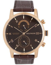  Shop Authentic Tommy Hilfiger Kane Brown Dial Brown Leather Strap Watch for Men - 1710400 - Luxxuri