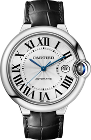  Shop Authentic Cartier Ballon Bleu de Cartier Silver Dial Black Leather Strap Watch for Men - WSBB0026 - Luxxuri