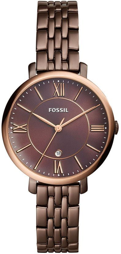  Shop Authentic Fossil Jacqueline Brown Dial Brown Steel Strap Watch for Women - ES4275 - Luxxuri