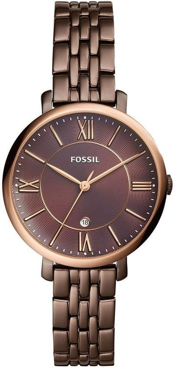  Shop Authentic Fossil Jacqueline Brown Dial Brown Steel Strap Watch for Women - ES4275 - Luxxuri
