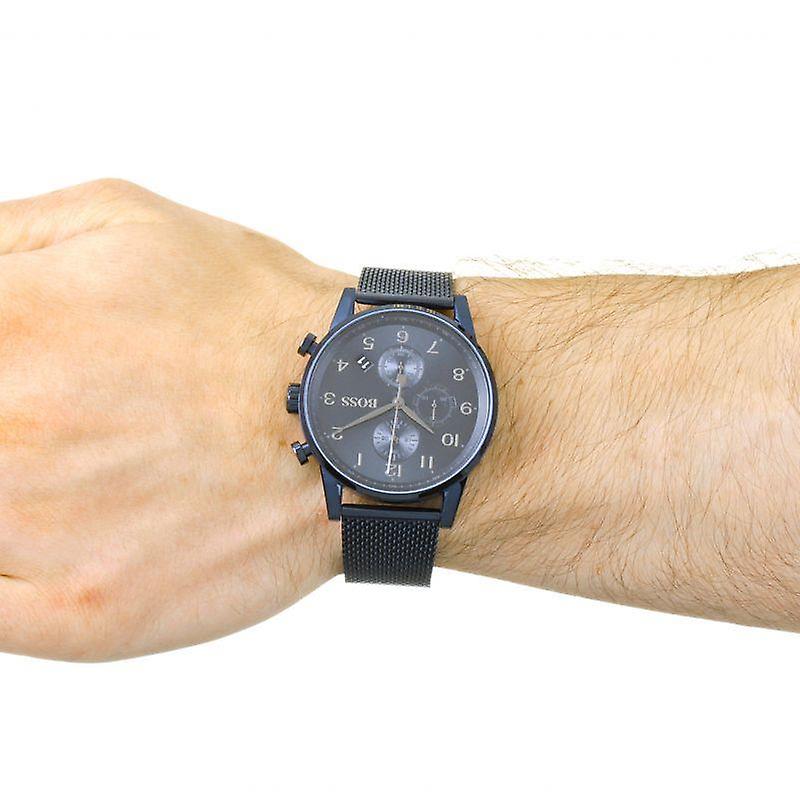  Shop Authentic Hugo Boss Navigator Chronograph Blue Dial Blue Mesh Bracelet Watch for Men - 1513538 - Luxxuri