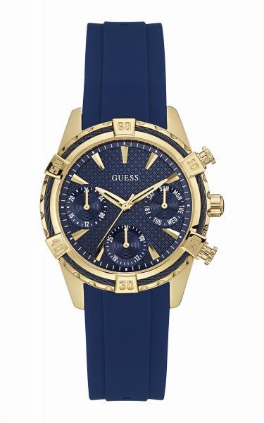  Shop Authentic Guess Catalina Blue Gold Tone Blue Silicone Strap Watch For Women - W0562L2 - Luxxuri