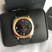  Shop Authentic Marc Jacobs Mandy Black Dial Black Leather Strap Watch for Women - MJ1597 - Luxxuri