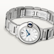  Shop Authentic Cartier Ballon Bleu de Cartier Diamonds Silver Dial Silver Steel Strap Watch for Women - WE902073 - Luxxuri