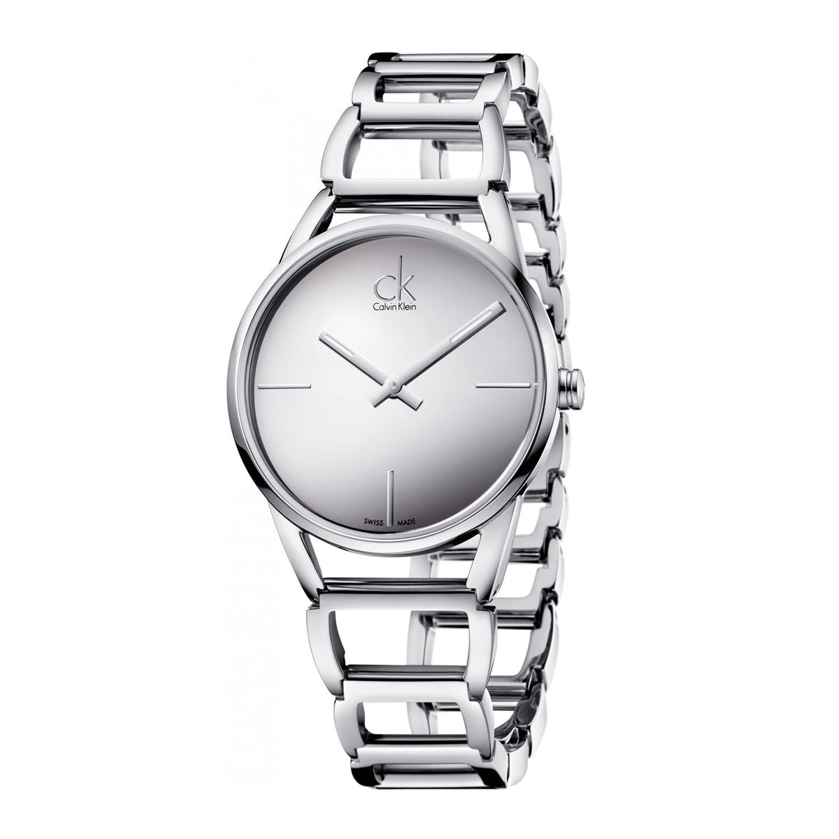  Shop Authentic Calvin Klein Stately White Dial Silver Steel Strap Watch for Women - K3G23126 - Luxxuri