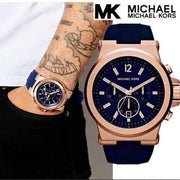  Shop Authentic Michael Kors Dylan Blue Dial Blue Rubber Strap Watch for Men - MK8295 - Luxxuri