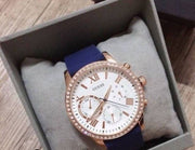 Shop Authentic Guess Solar White Rose Gold Dial Blue Rubber Strap Watch For Women - W1135L3 - Luxxuri