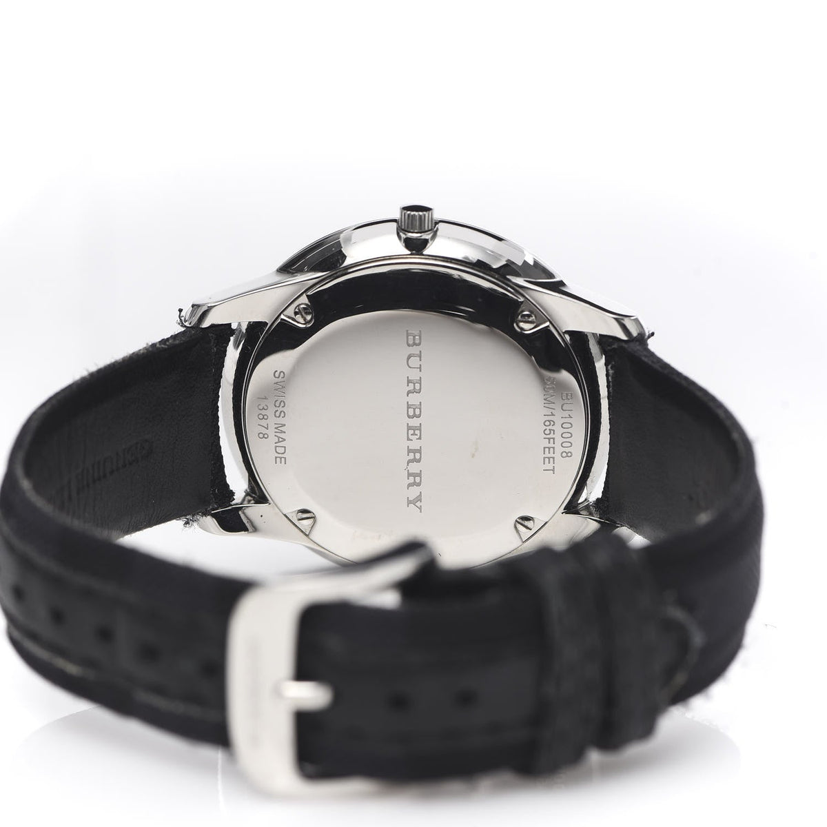  Shop Authentic Burberry Classic Round Cream Dial Black Leather Strap Watch for Men - BU10008 - Luxxuri
