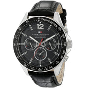  Shop Authentic Tommy Hilfiger Luke Quartz Black Dial Black Leather Strap Watch for Men - 1791117 - Luxxuri