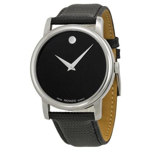  Shop Authentic Movado Museum Classic Black Dial Black Leather Strap Watch for Men - 0607194 - Luxxuri