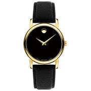  Shop Authentic Movado Museum Black Dial Black Leather Strap Watch For Men - 2100005 - Luxxuri