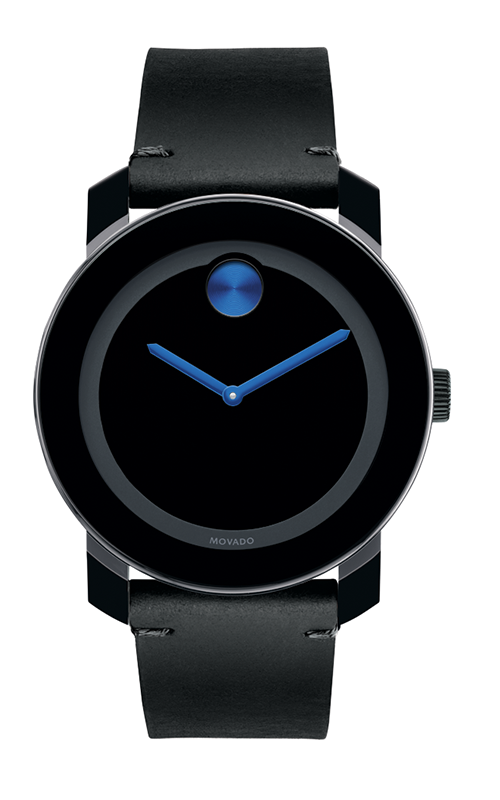  Shop Authentic Movado Bold TR90 Black Dial Black Leather Strap Watch For Men - 3600307 - Luxxuri
