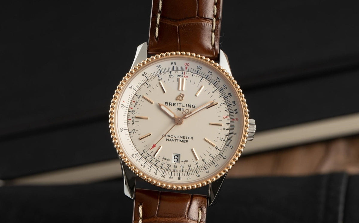  Shop Authentic Breitling Navitimer Automatic 38mm Leather Strap Mens Watch - A17325211G1P1 - Luxxuri