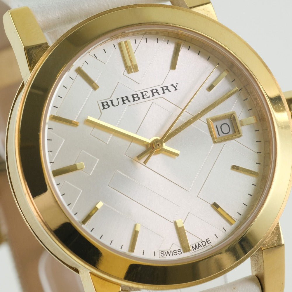  Shop Authentic Burberry The City White Dial White Leather Strap Watch for Women - BU9110 - Luxxuri