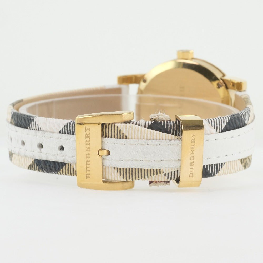  Shop Authentic Burberry The City White Dial White Leather Strap Watch for Women - BU9110 - Luxxuri