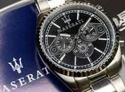  Shop Authentic Maserati Competizione Chronograph Black Dial Silver Steel Strap Watch For Men - R8853100014 - Luxxuri