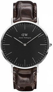  Shop Authentic Daniel Wellington Classic York Black Dial Brown Leather Strap Watch For Men - DW00100134 - Luxxuri