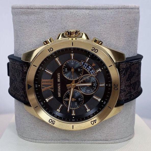  Shop Authentic Michael Kors Brecken Chronograph Black Dial Brown Leather Strap Watch For Men - MK8849 - Luxxuri