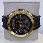  Shop Authentic Michael Kors Brecken Chronograph Black Dial Brown Leather Strap Watch For Men - MK8849 - Luxxuri