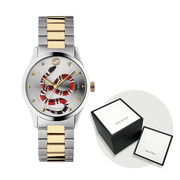  Shop Authentic Gucci G Timeless Quartz Silver Dial Silver Steel Strap Watch For Women - YA1264075 - Luxxuri
