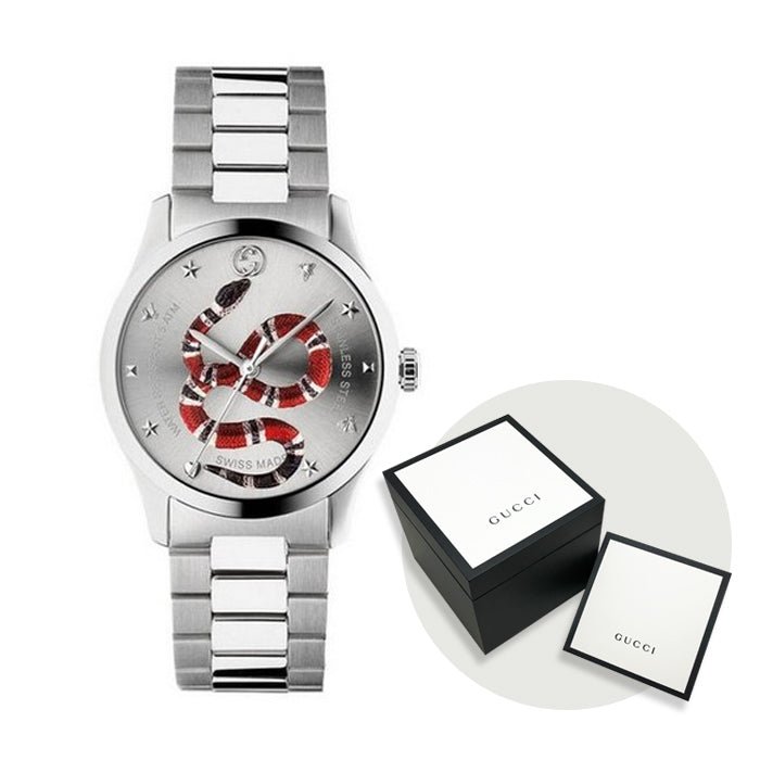  Shop Authentic Gucci G Timeless Silver Dial Silver Steel Strap Watch For Women - YA1264076 - Luxxuri