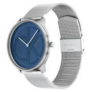  Shop Authentic Calvin Klein Minimal Blue Dial Silver Mesh Bracelet Watch for Men - K3M2112N - Luxxuri