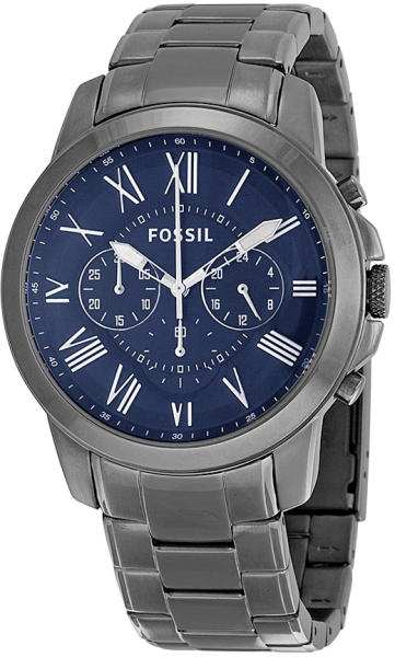  Shop Authentic Fossil Grant Chronograph Blue Dial Grey Steel Strap Watch for Men - FS4831 - Luxxuri