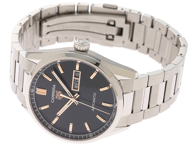  Shop Authentic Tag Heuer Carrera Day Date Black Dial Silver Steel Strap Watch for Men - WBN2013.BA0640 - Luxxuri