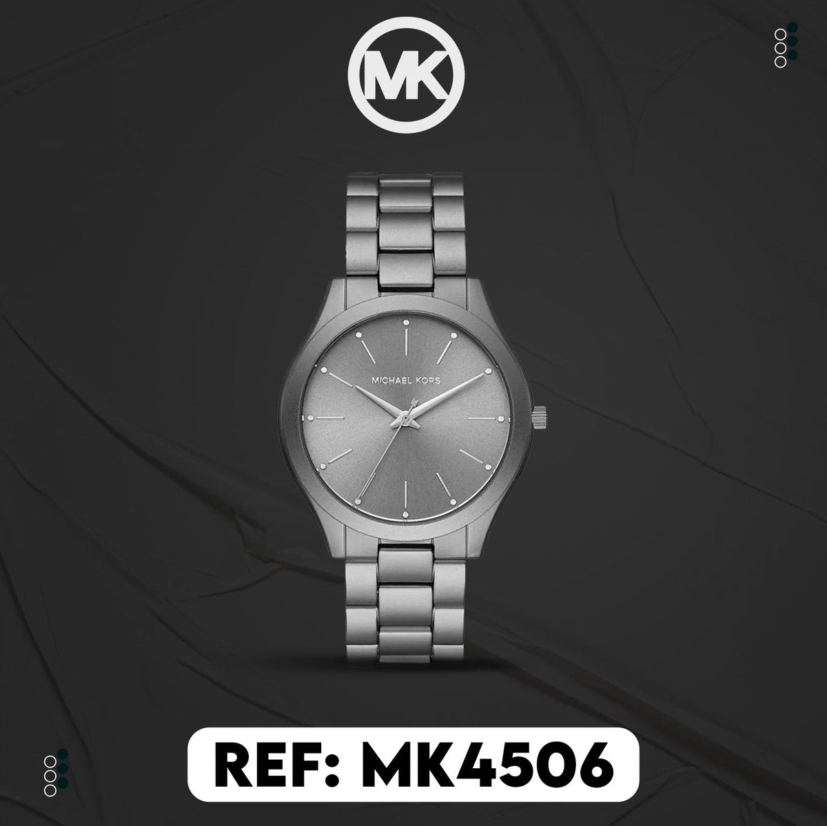  Shop Authentic Michael Kors Slim Runway Quartz Grey Dial Grey Steel Strap Watch For Women - MK4506 - Luxxuri