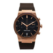  Shop Authentic Salvatore Ferragamo Sapphire Chrono Brown Dial Brown Rubber Strap Watch for Men - SFME01023 - Luxxuri