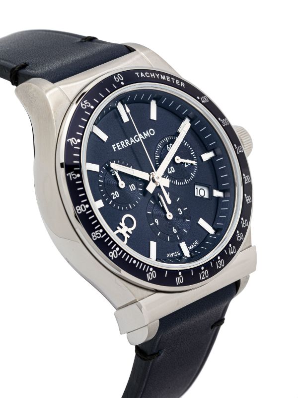  Shop Authentic Salvatore Ferragamo 1927 Chrono Analog Blue Dial Blue Leather Strap Watch for Men - SFKZ00223 - Luxxuri