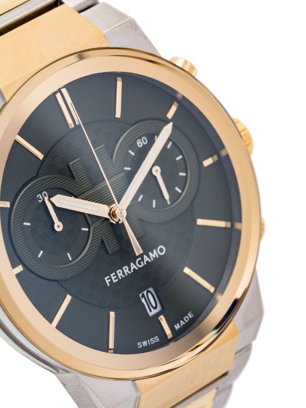  Shop Authentic Salvatore Ferragamo Sapphire Chrono Green Dial Two Tone Steel Strap Watch for Men - SFME01223 - Luxxuri