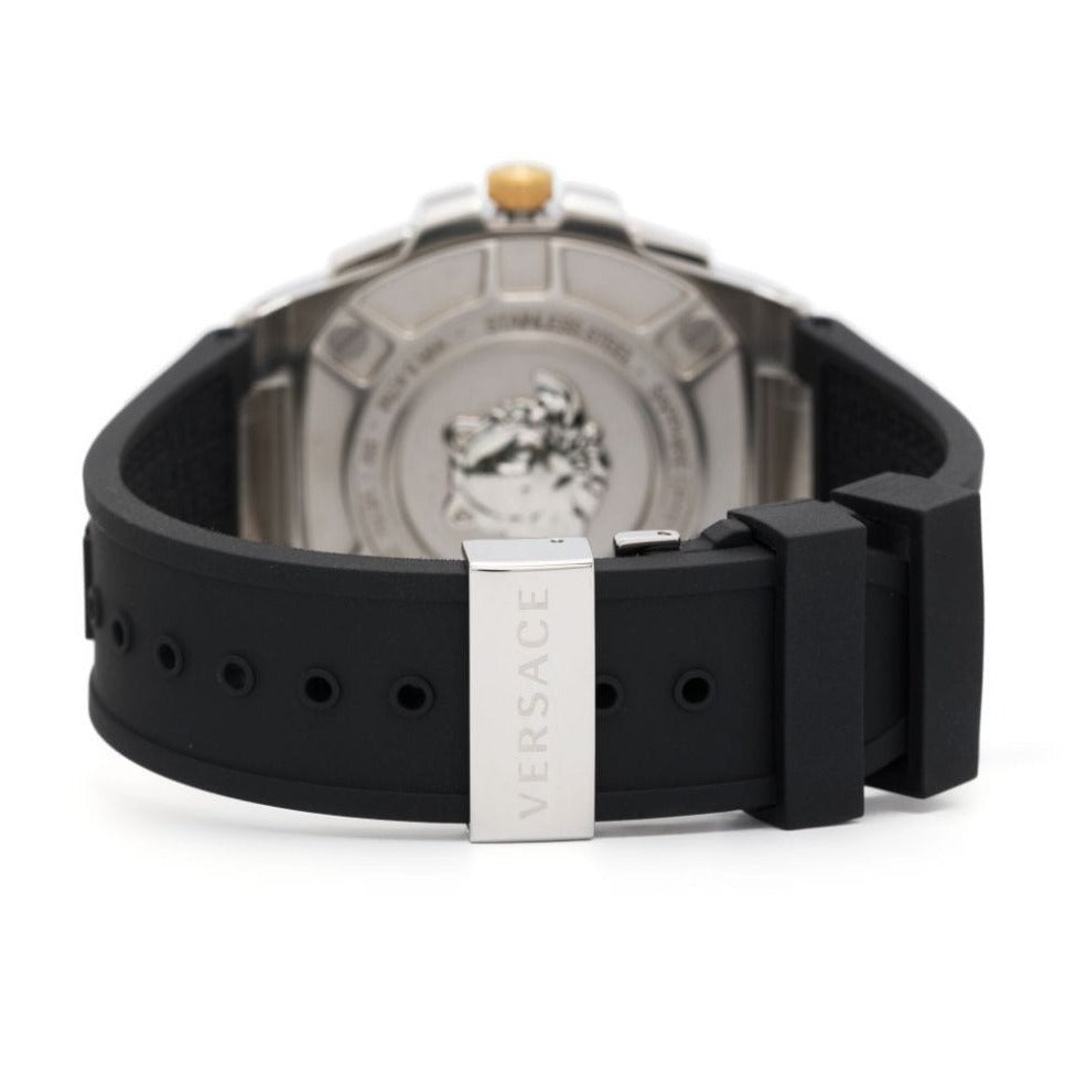  Shop Authentic Versace Chain Reaction Quartz White Dial Black Rubber Strap Watch for Men - VEDY00219 - Luxxuri