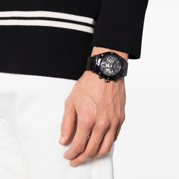  Shop Authentic Guess Continental Chronograph Black Dial Black Mesh Strap Watch For Men - GW0582G3 - Luxxuri