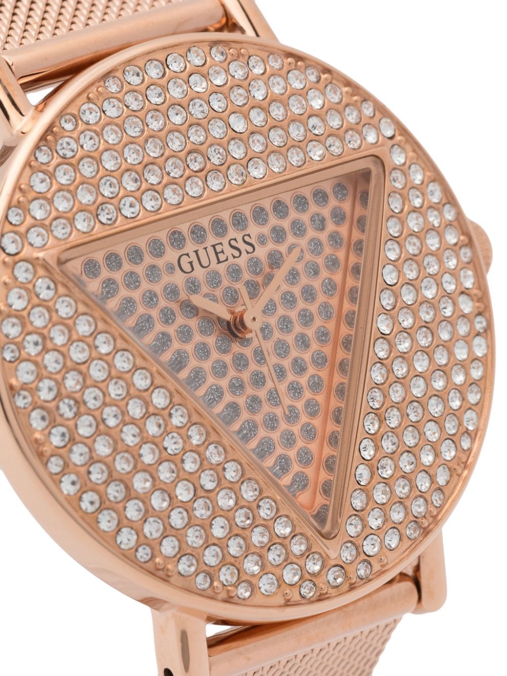  Shop Authentic Guess Iconic Diamonds Rose Gold Dial Rose Gold Mesh Bracelet Watch For Women - GW0477L3 - Luxxuri