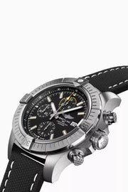  Shop Authentic Breitling Avenger Chronograph 45mm Black Dial Black Leather Strap Watch for Men - A13317101B1X1 - Luxxuri