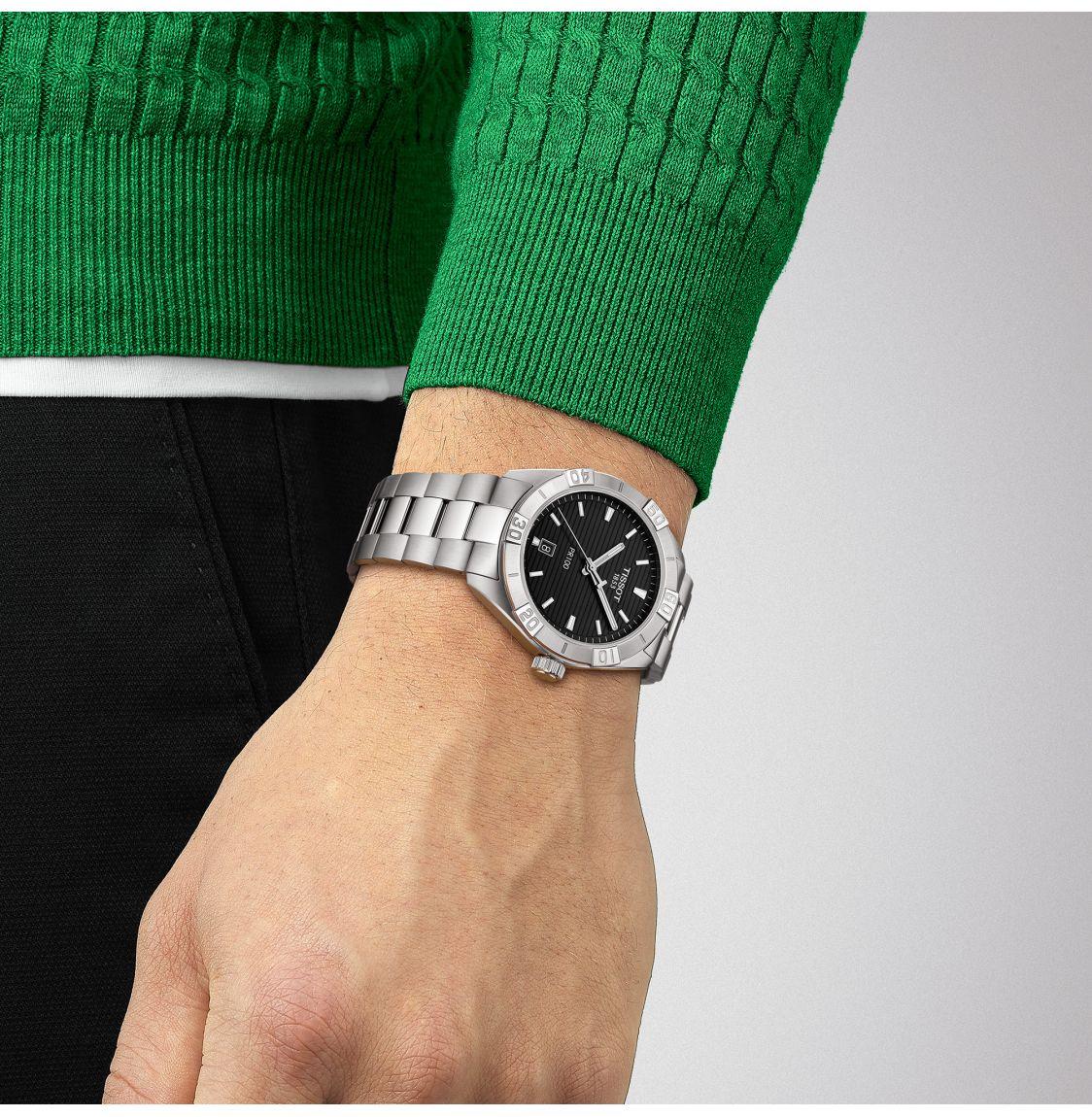  Shop Authentic Tissot PR 100 Sport Quartz Black Dial Silver Steel Strap Watch For Men - T101.610.11.051.00 - Luxxuri
