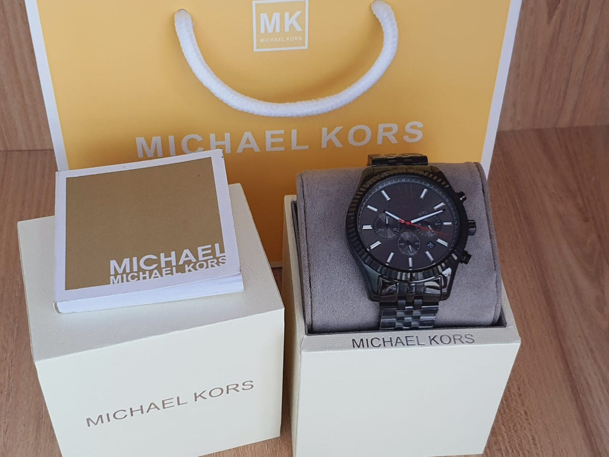  Shop Authentic Michael Kors Lexington Chronograph Black Dial Black Steel Strap Watch for Men - MK8320 - Luxxuri