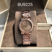  Shop Authentic Burberry The City Diamonds Rose Dial Rose Gold Steel Strap Watch for Women - BU9225 - Luxxuri