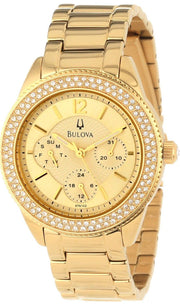  Shop Authentic Bulova Multi Function Gold Dial Gold Steel Strap Watch for Women - 97N102 - Luxxuri