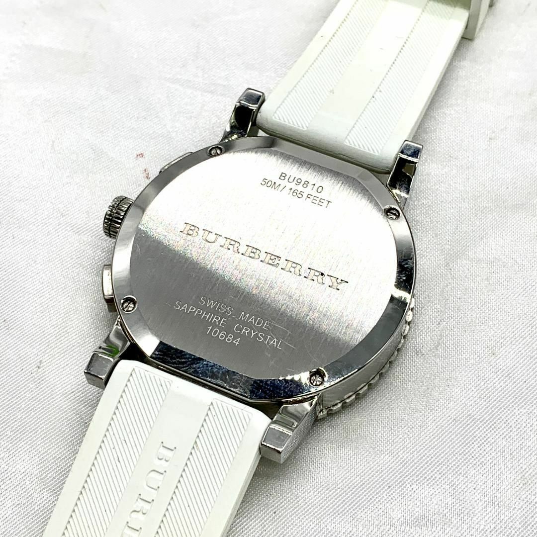  Shop Authentic Burberry The City Chronograph Silver Dial White Rubber Strap Watch for Men - BU9810 - Luxxuri