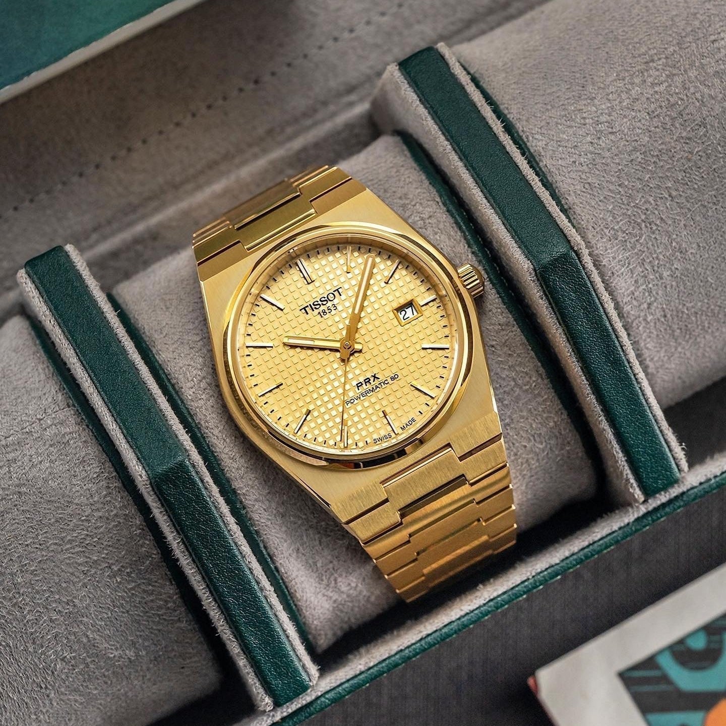  Shop Authentic Tissot PRX Powermatic 80 Gold Dial Gold Steel Strap Watch for Men - T137.407.33.021.00 - Luxxuri