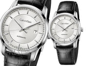  Shop Authentic Calvin Klein Infinity Silver Dial Black Leather Strap Watch for Men - K5S341C6 - Luxxuri