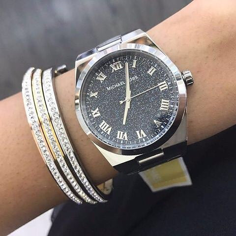  Shop Authentic Michael Kors Channing Midnight Blue Dial Silver Steel Strap Watch for Women - MK6113 - Luxxuri