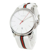  Shop Authentic Gucci G Timeless Quartz White DIal White NATO Strap Watch For Men - YA126322 - Luxxuri