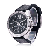  Shop Authentic Michael Kors Brecken Chronograph Black Dial Black Leather Strap Watch For Men - MK8850 - Luxxuri