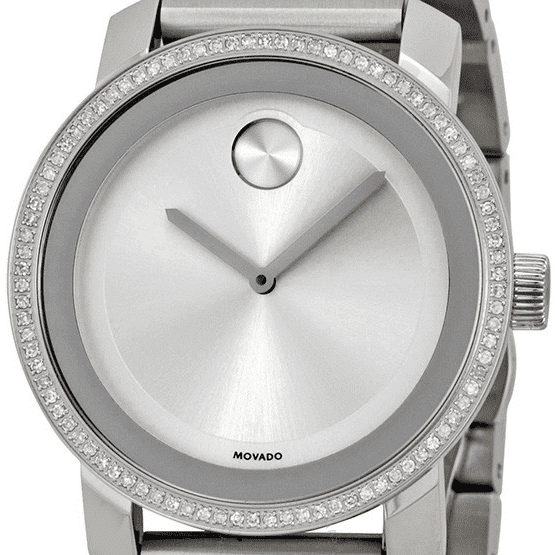  Shop Authentic Movado Bold Diamonds Silver Dial Silver Steel Strap Watch for Women - 3600149 - Luxxuri