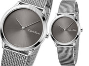 Shop Authentic Calvin Klein Minimal Grey Dial Silver Mesh Bracelet Watch for Women - K3M221Y3 - Luxxuri